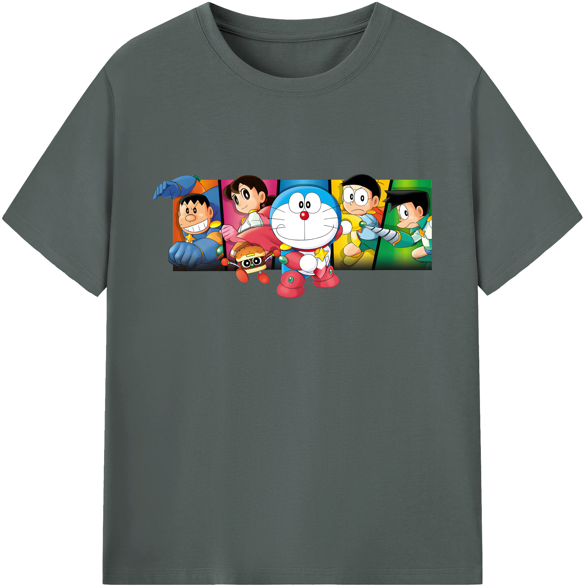（画像用） ドラえもん Doraemon 綿100％ メンズ半袖Tシャツ｜肌触りやわらか＆通気性